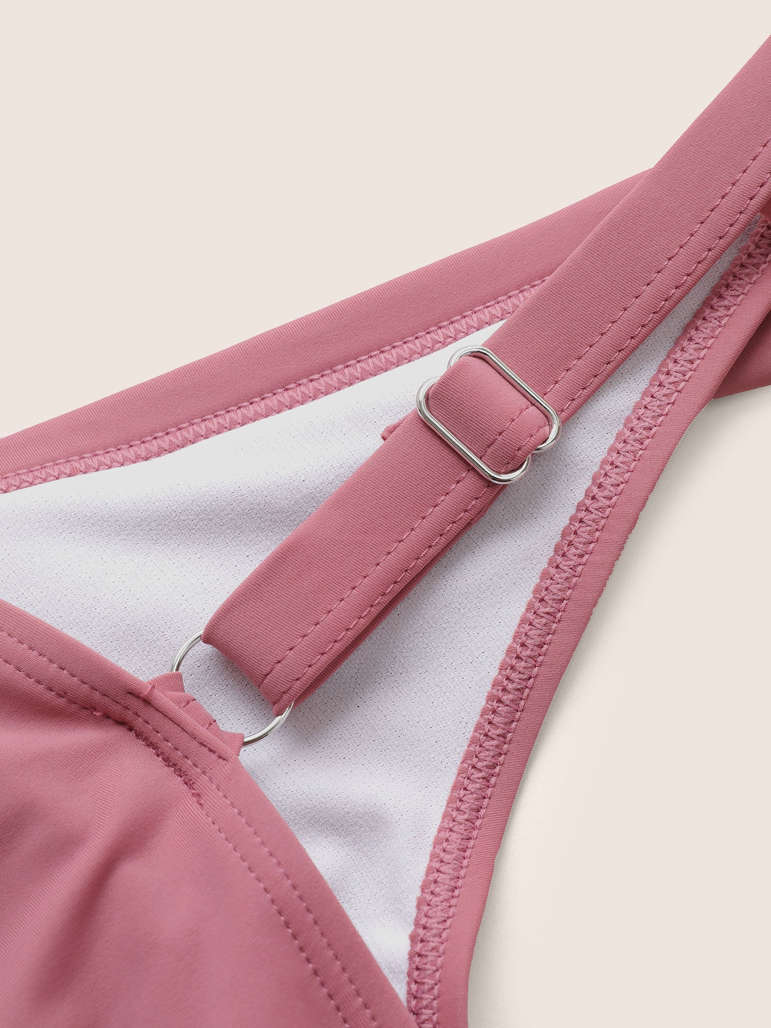 Solid Flutter Trim A Line Swim Dress