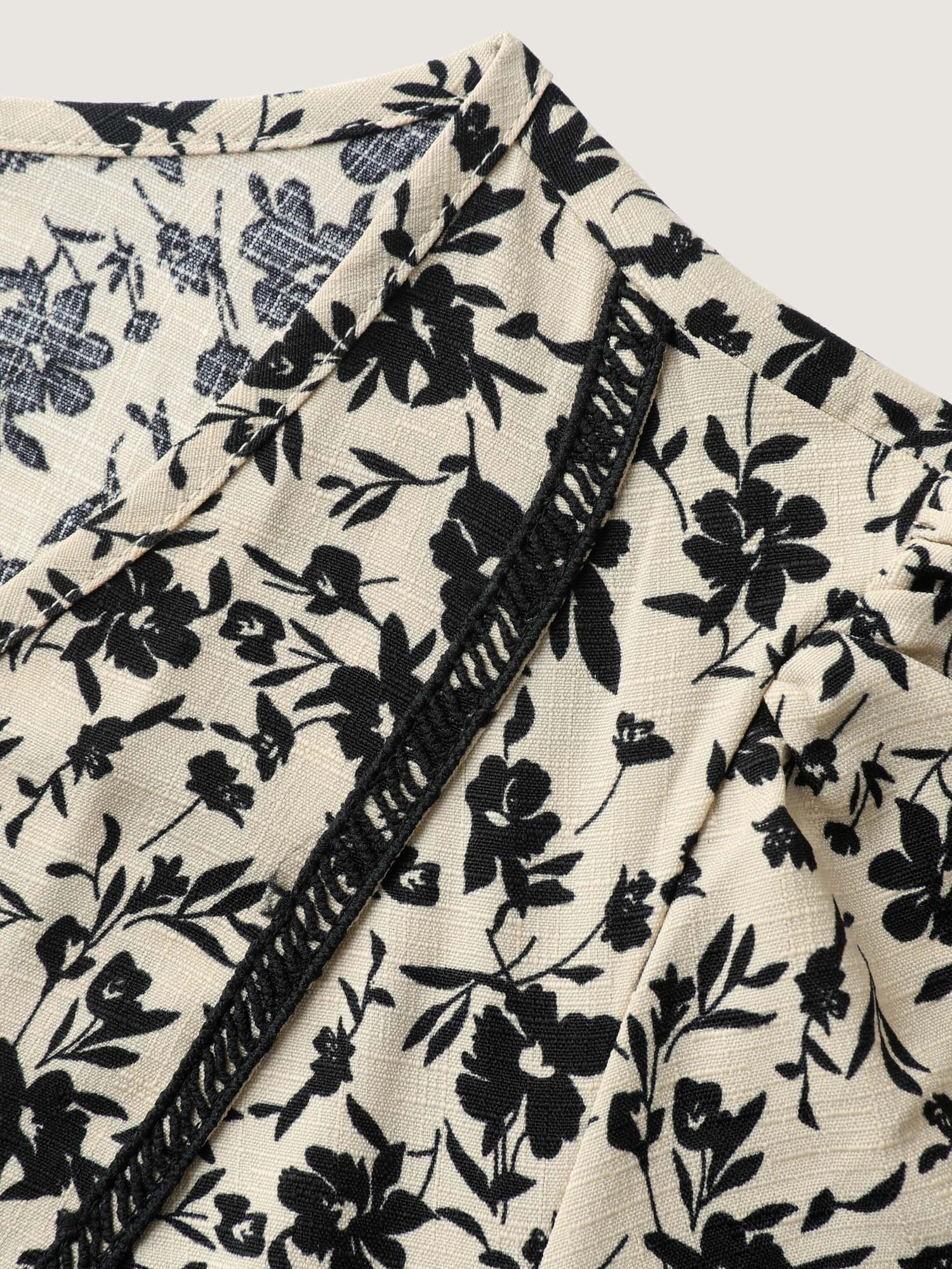 Silhouette Floral Cinched-Waist Midi Dress