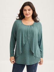 2-In-1 Gathered Ruffle Trim T-Shirt