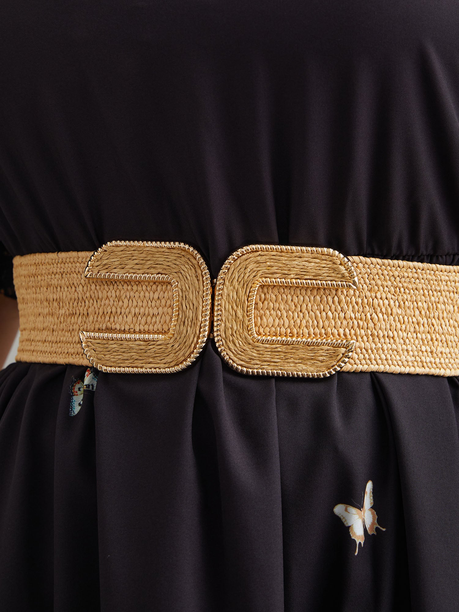 Gold-Tone Hand Woven Wide Belt