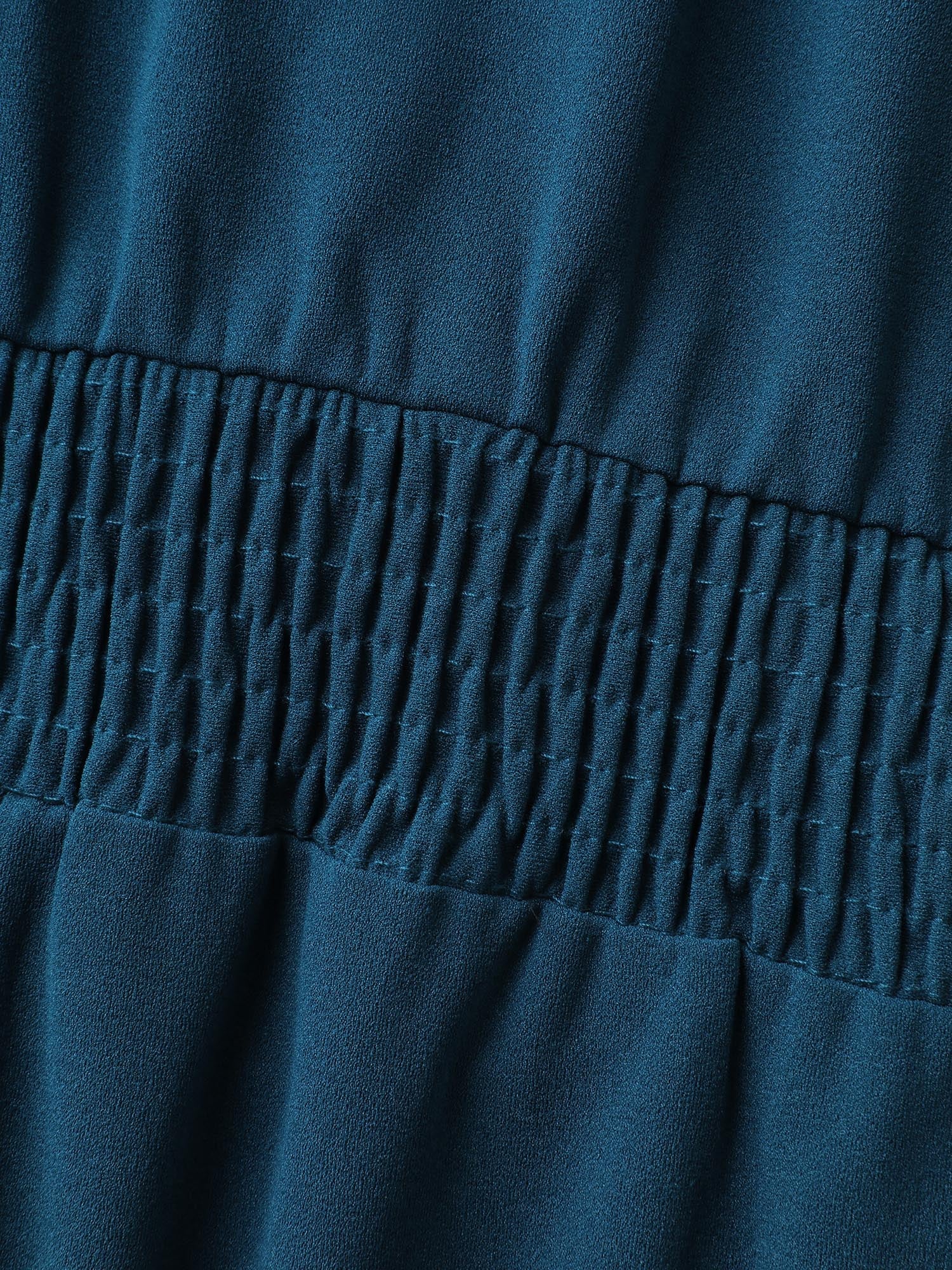 Shirred Waist Surplice Wide-Leg Jumpsuit