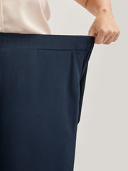 Sheer Lace Petal Hem Wide-Leg Pants