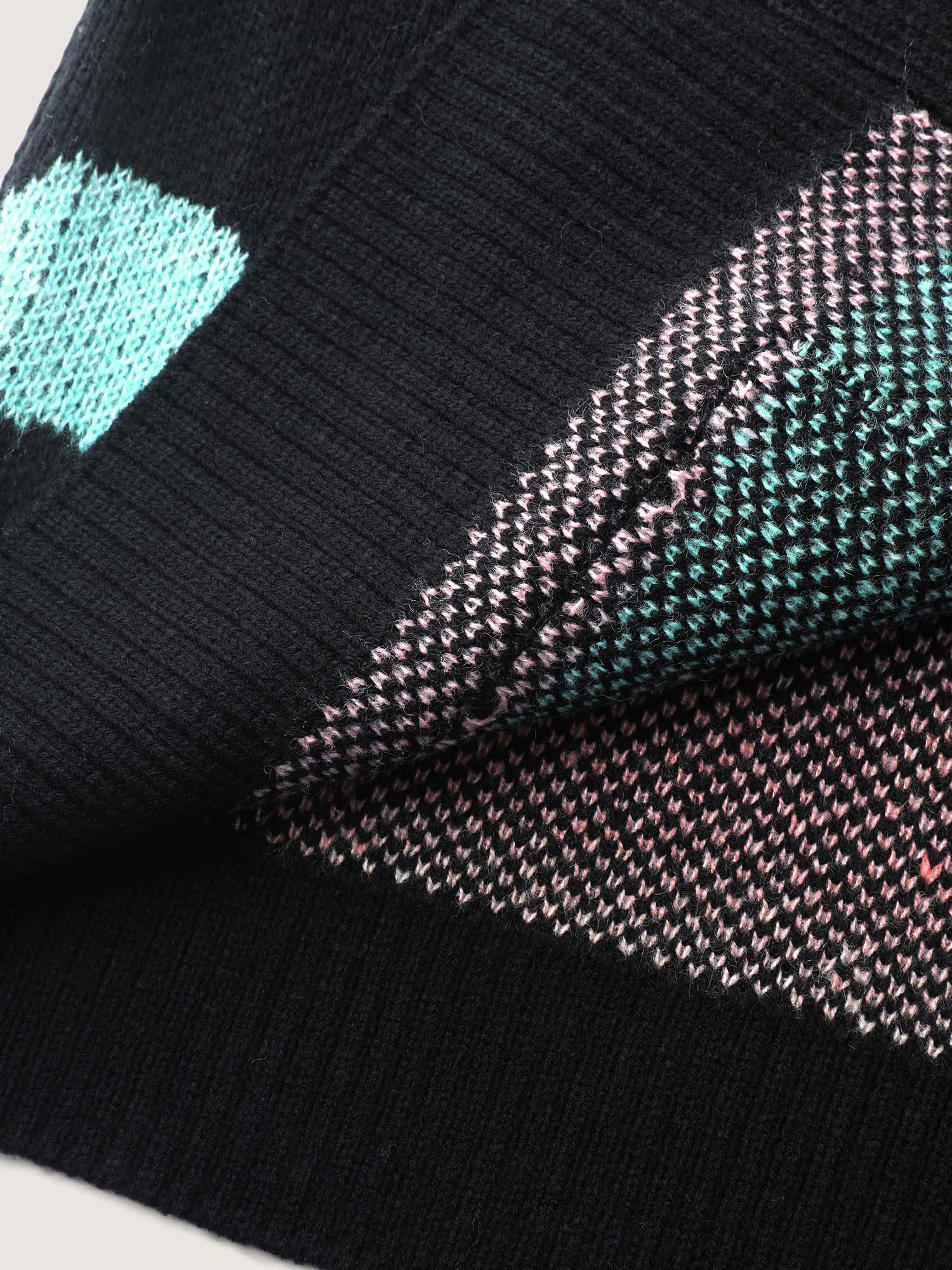 Floral Jacquard Print Color Gradient Knit Cardigan