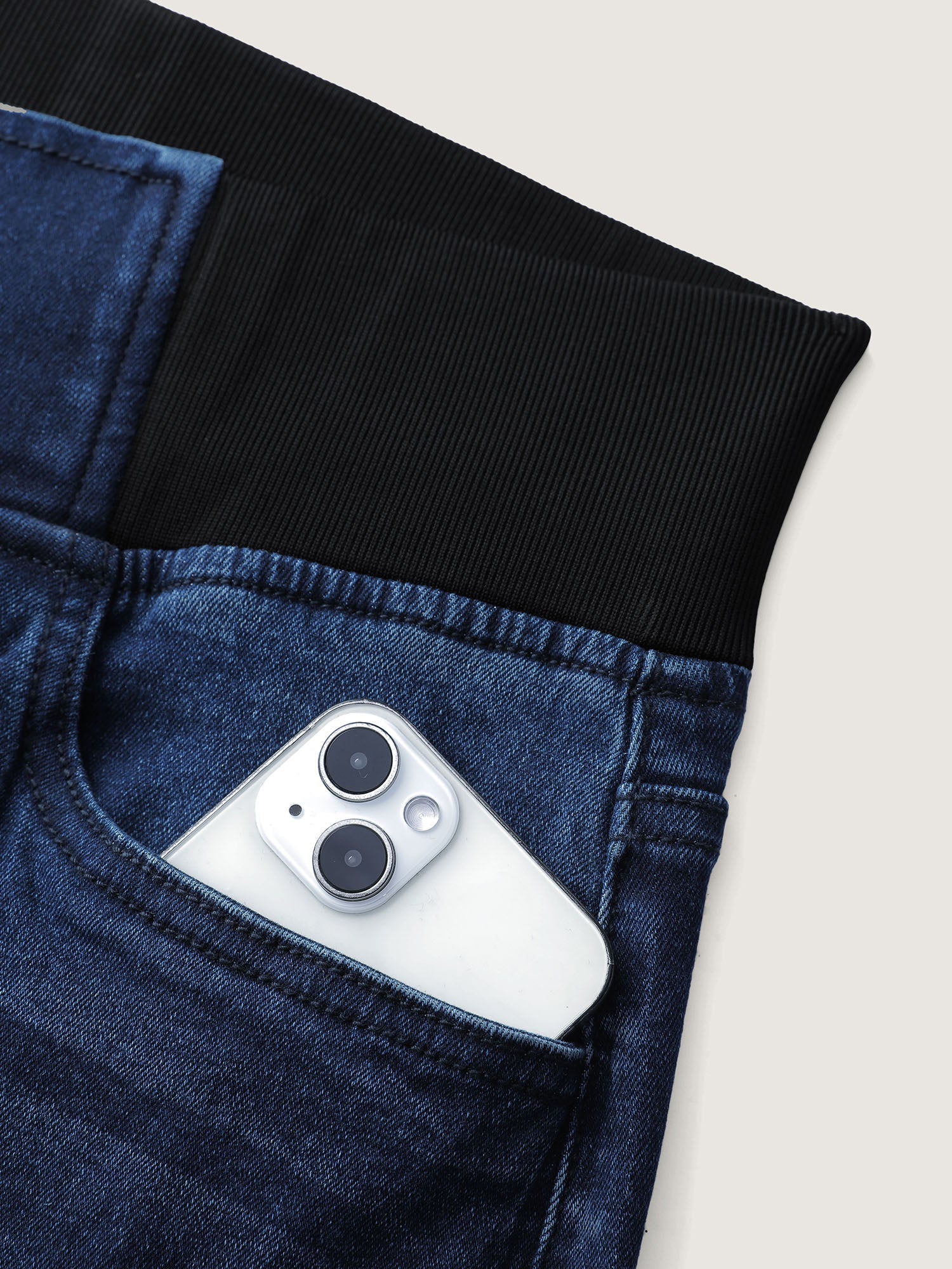 Stretchy Waist Flared Hem Jeans