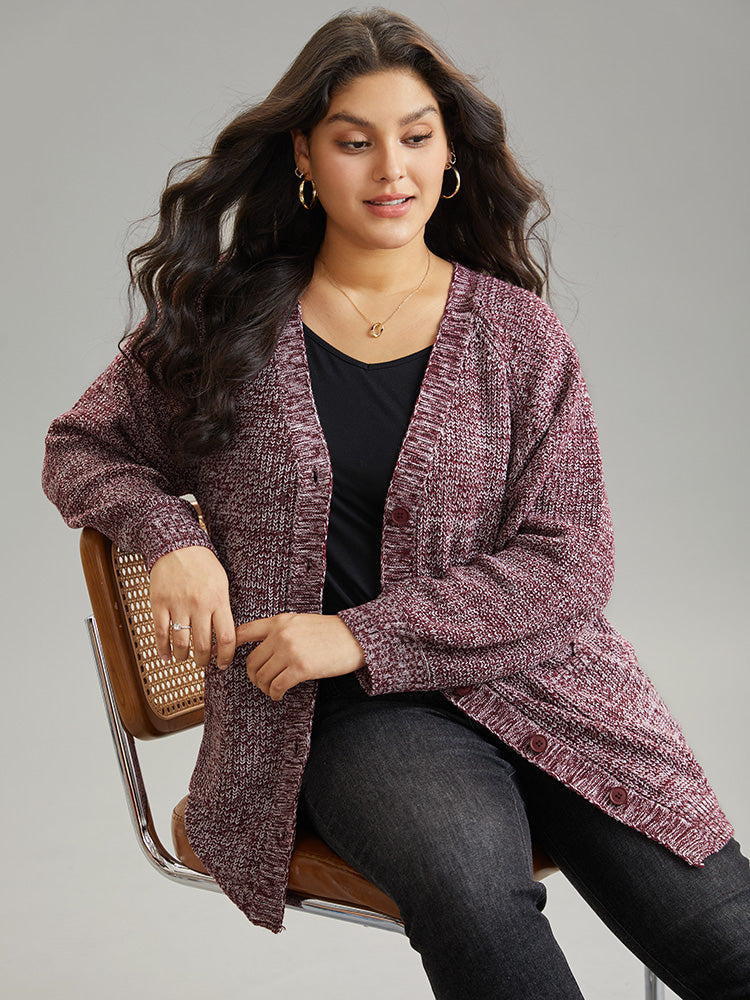 Heather Patched Pocket Open Front Cardigan