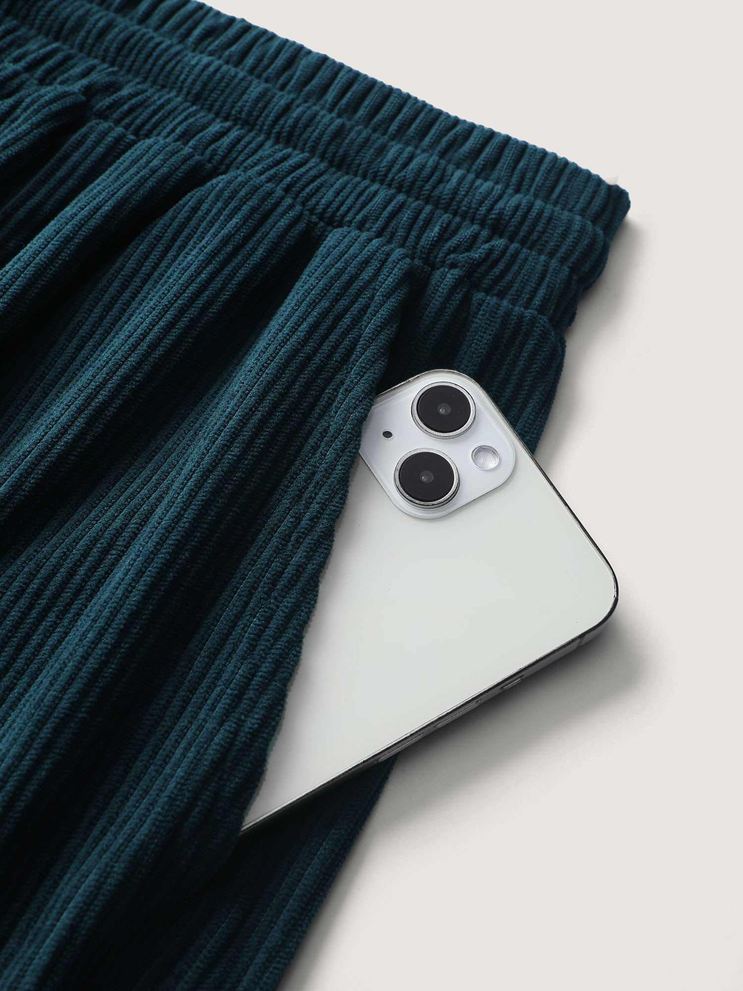 Textured Slit Drawstring Wide-Leg Pants