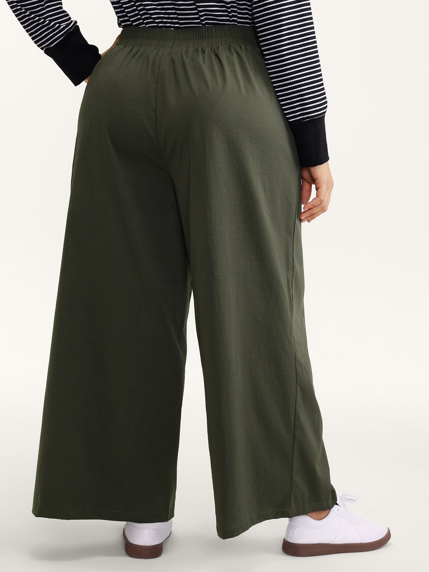 Belted Waist Wide-Leg Pants