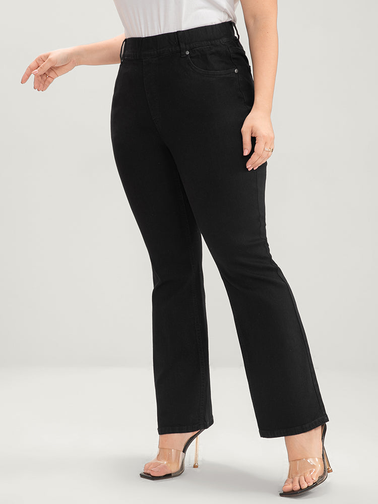 Bootcut Slightly Stretchy High Rise Black Wash Pocket Full Jeans