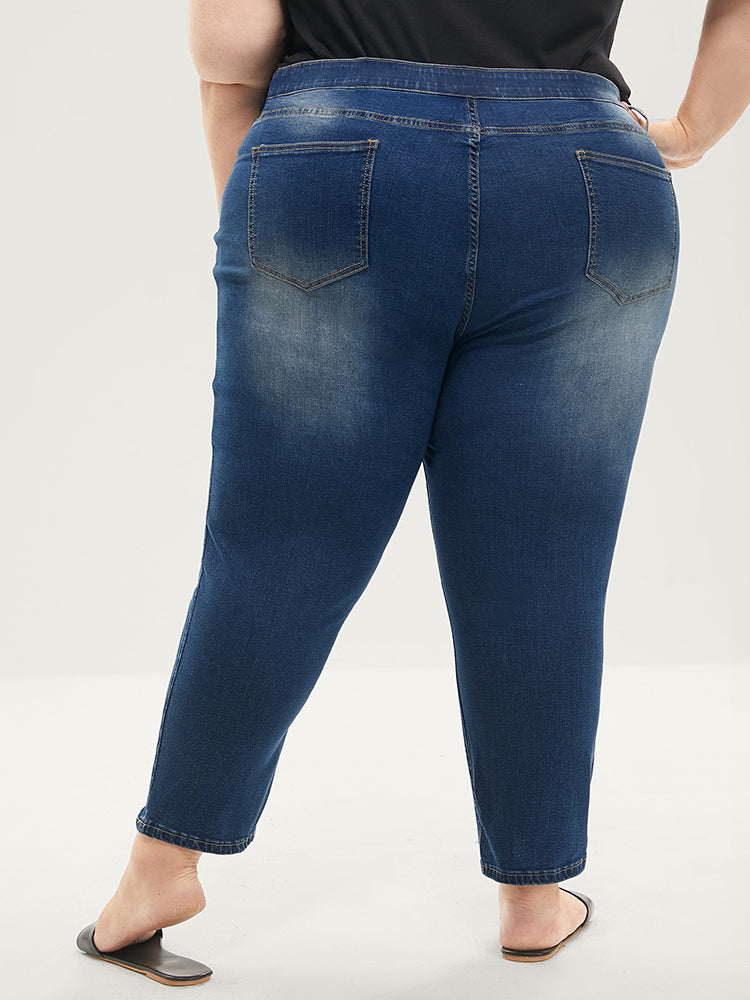 Skinny Very Stretchy  High Rise Medium Wash Sculpt Waist Jeans