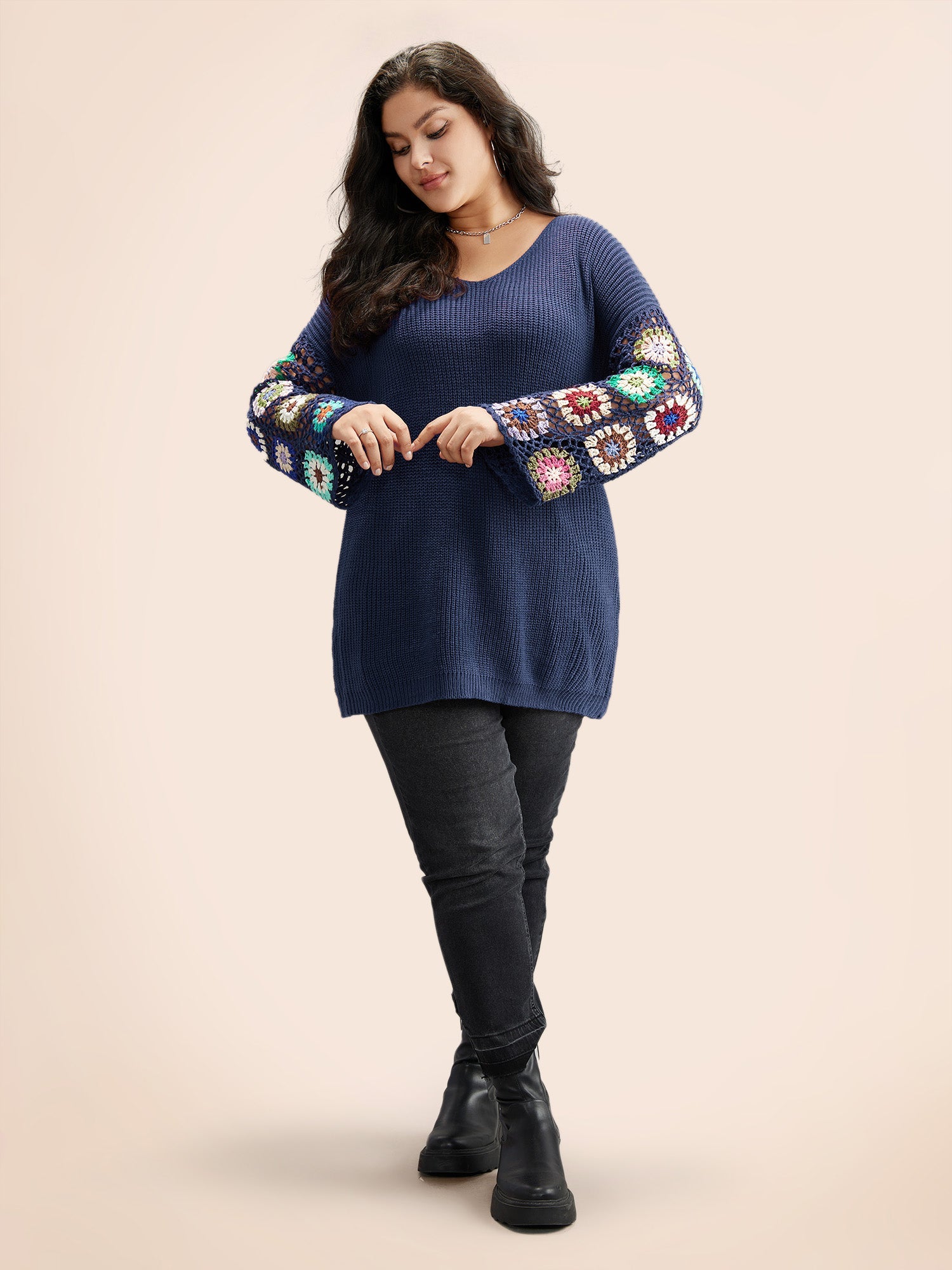 Floral Embroidered Hollow Out Pullover