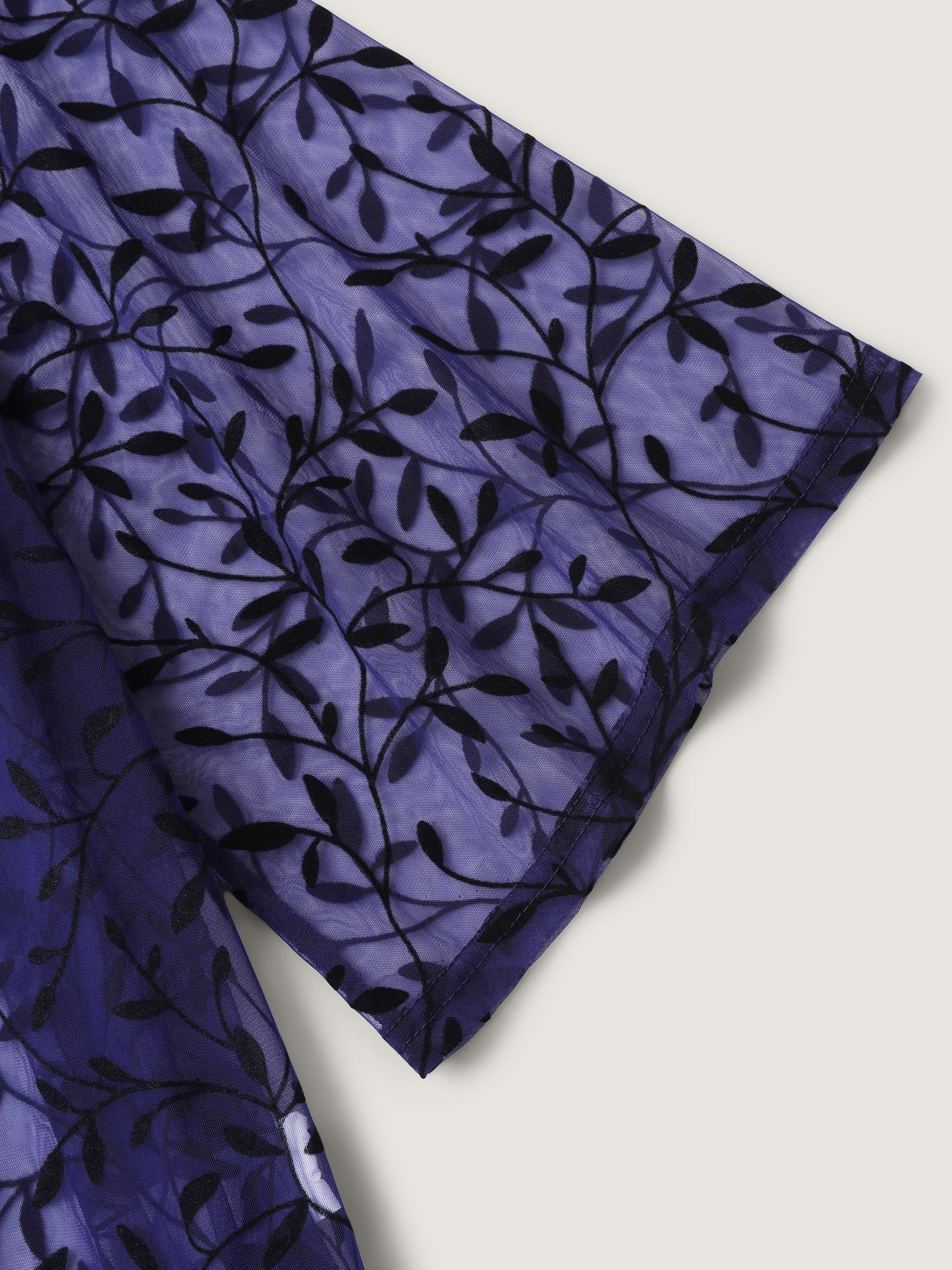 Sheer Jacquard Asymmetrical Hem Kimono