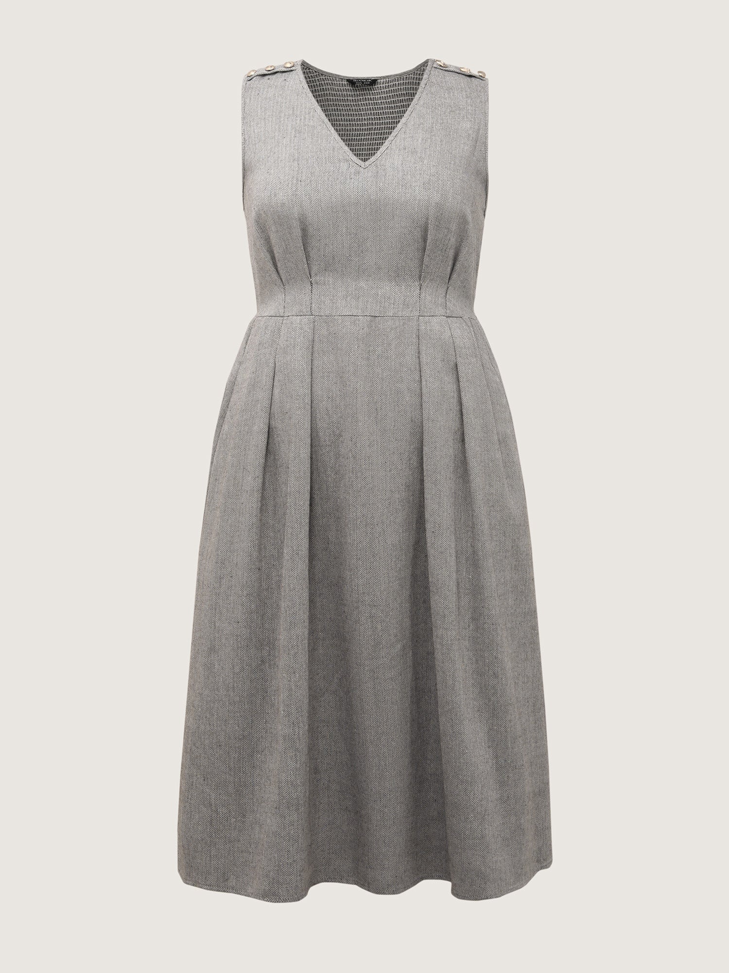 Shirred Stretchy Fit and Flare Midi Dress