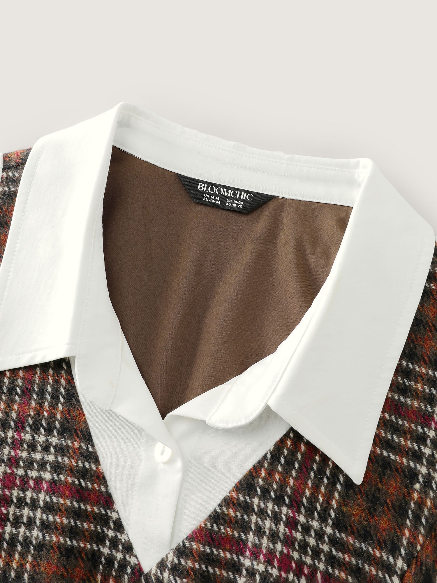 2 In 1 Plaid Pockets Midi Dress