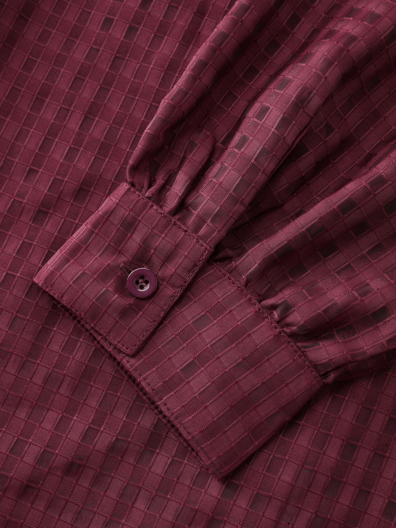 Belted Waist Textured Shirt Midi Dress