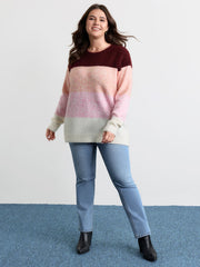 Soft Striped Contrast Pullover