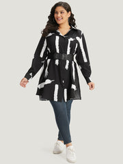 Halloween Brush Print Button Through Split Hem Kimono