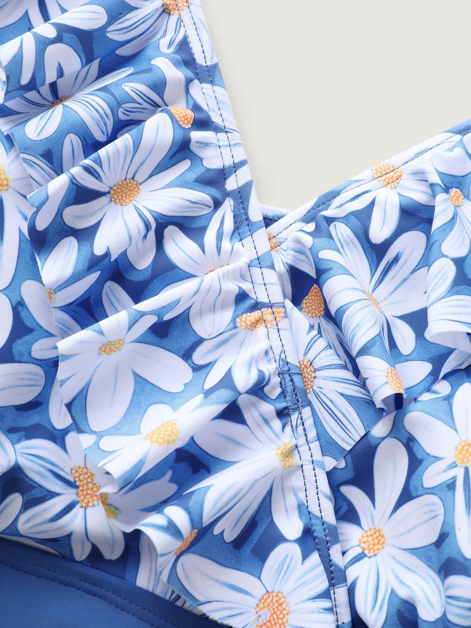 Floral Belted Ruffled One-Piece Swimsuit