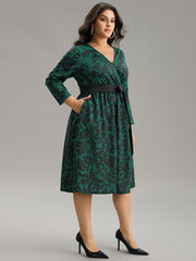 Silhouette Floral Print Belted Wrap Dress
