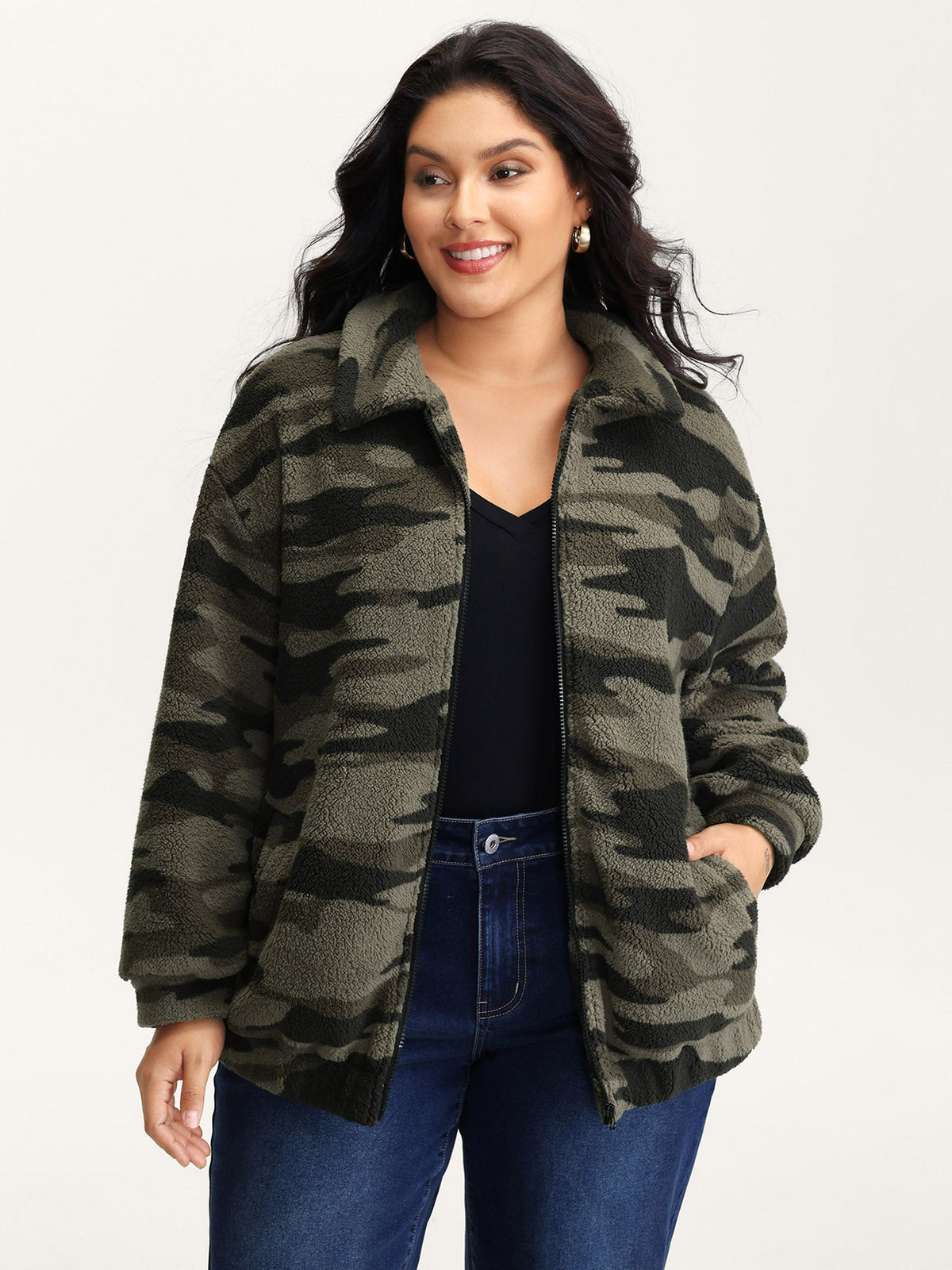 Camouflage Zipper Pocket Jacket
