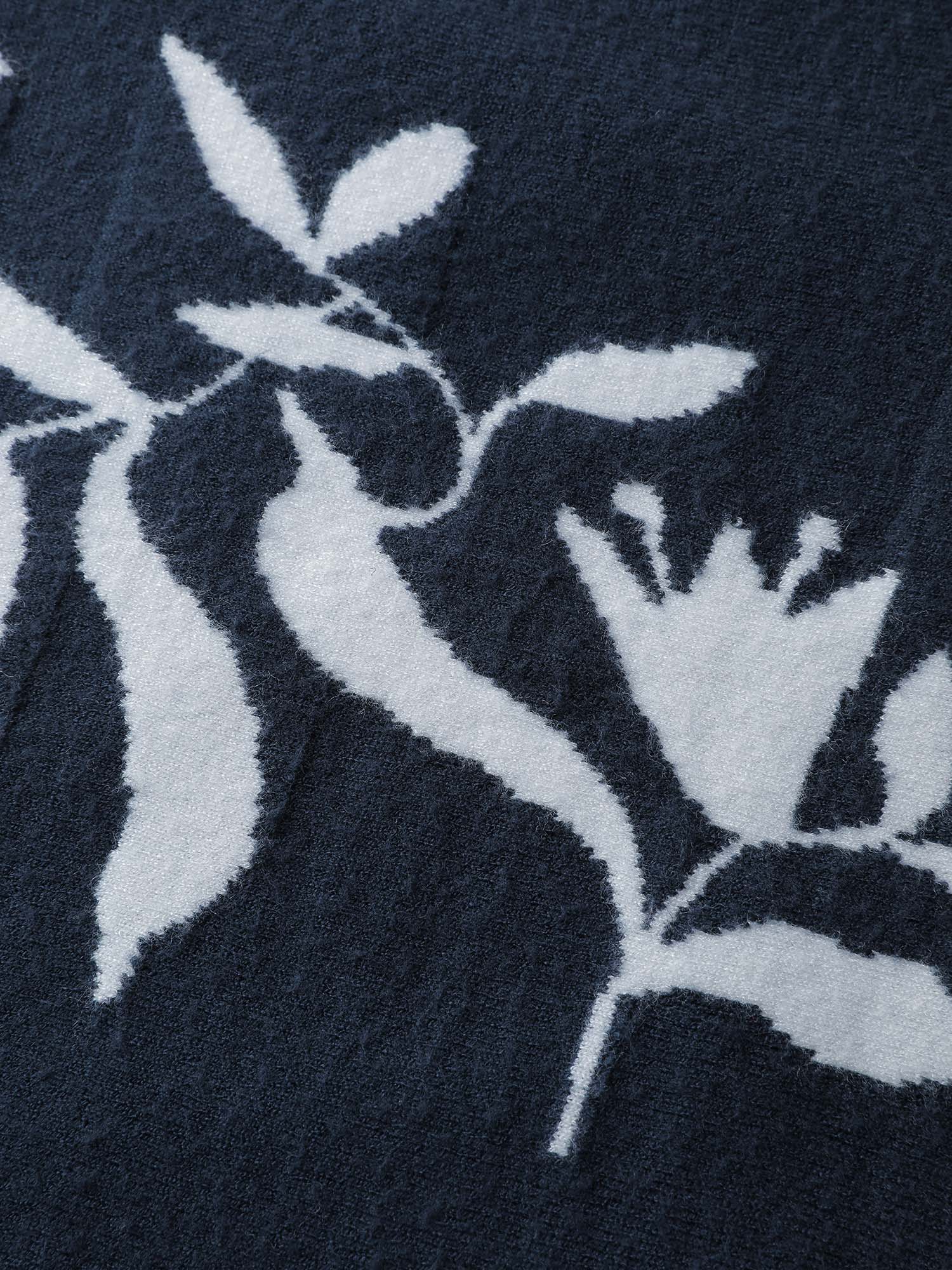 Floral Neckline Dolman Sleeve Pullover