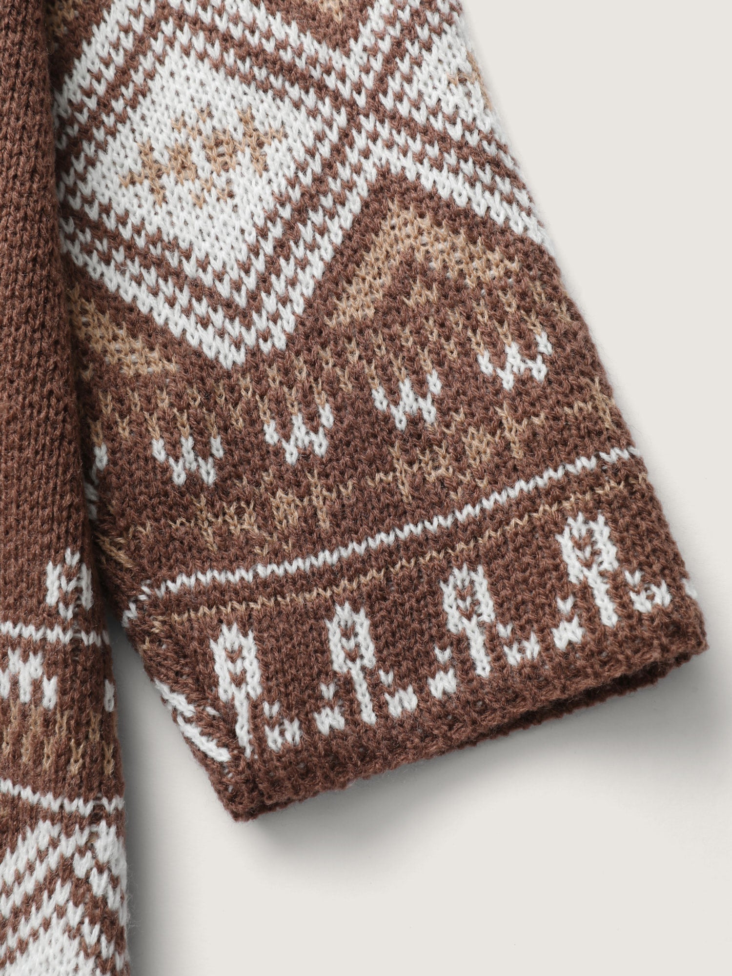 Boho Jacquard Folded Collar Tassels Cardigan