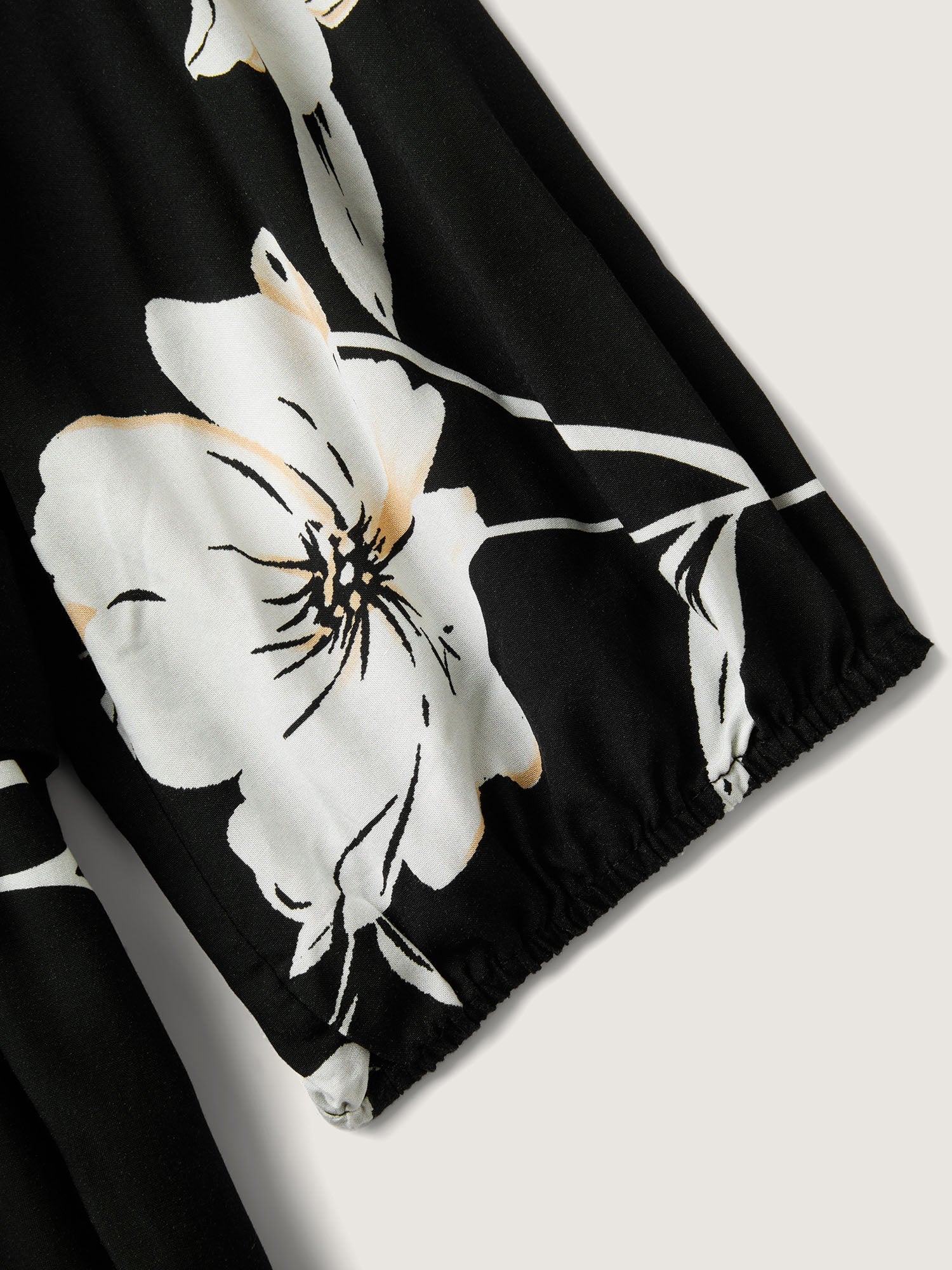 Floral Contrast Polka Dots Midi Dress