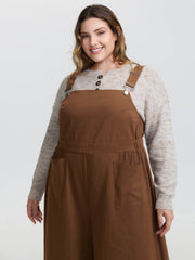 Adjustable Overall Strap Wide-Leg Jumpsuit