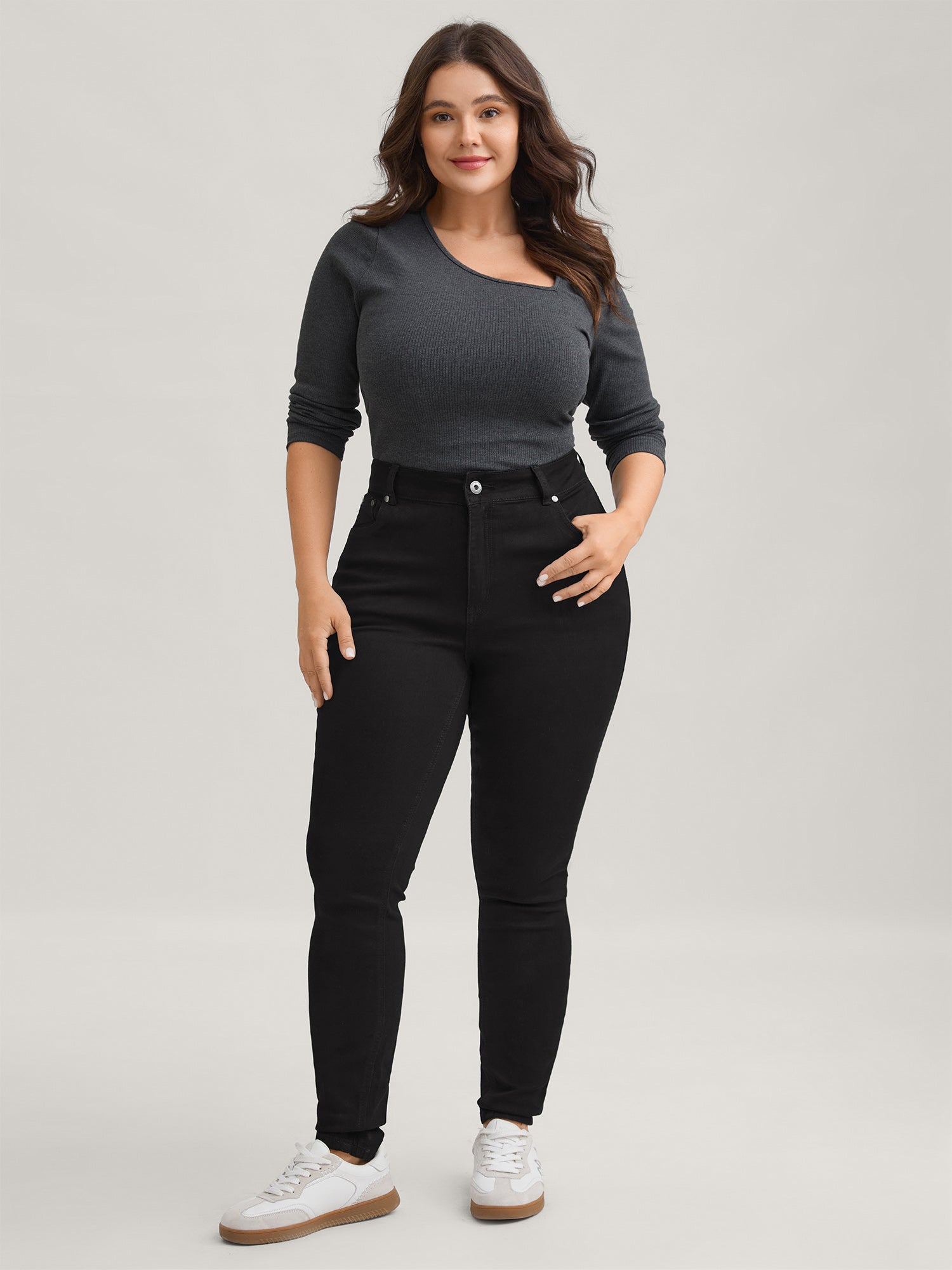 Skinny Very Stretchy High Rise Black Wash Sculpt Waist Jeans