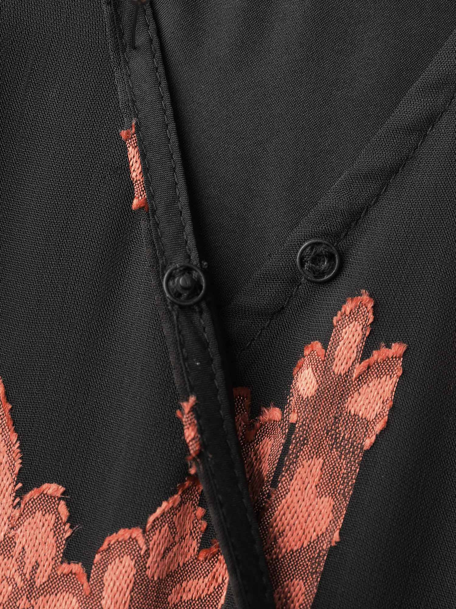 Floral Cut-Out Pleated Belted Jumpsuit