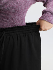 Ruffled Waist Drawstring Tapered Pants