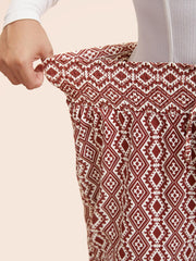 Bandana Paperbag Drawstring Waist Wide Leg Pants