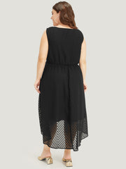 Solid Pocket Wrap High Low Hem Tank Dress