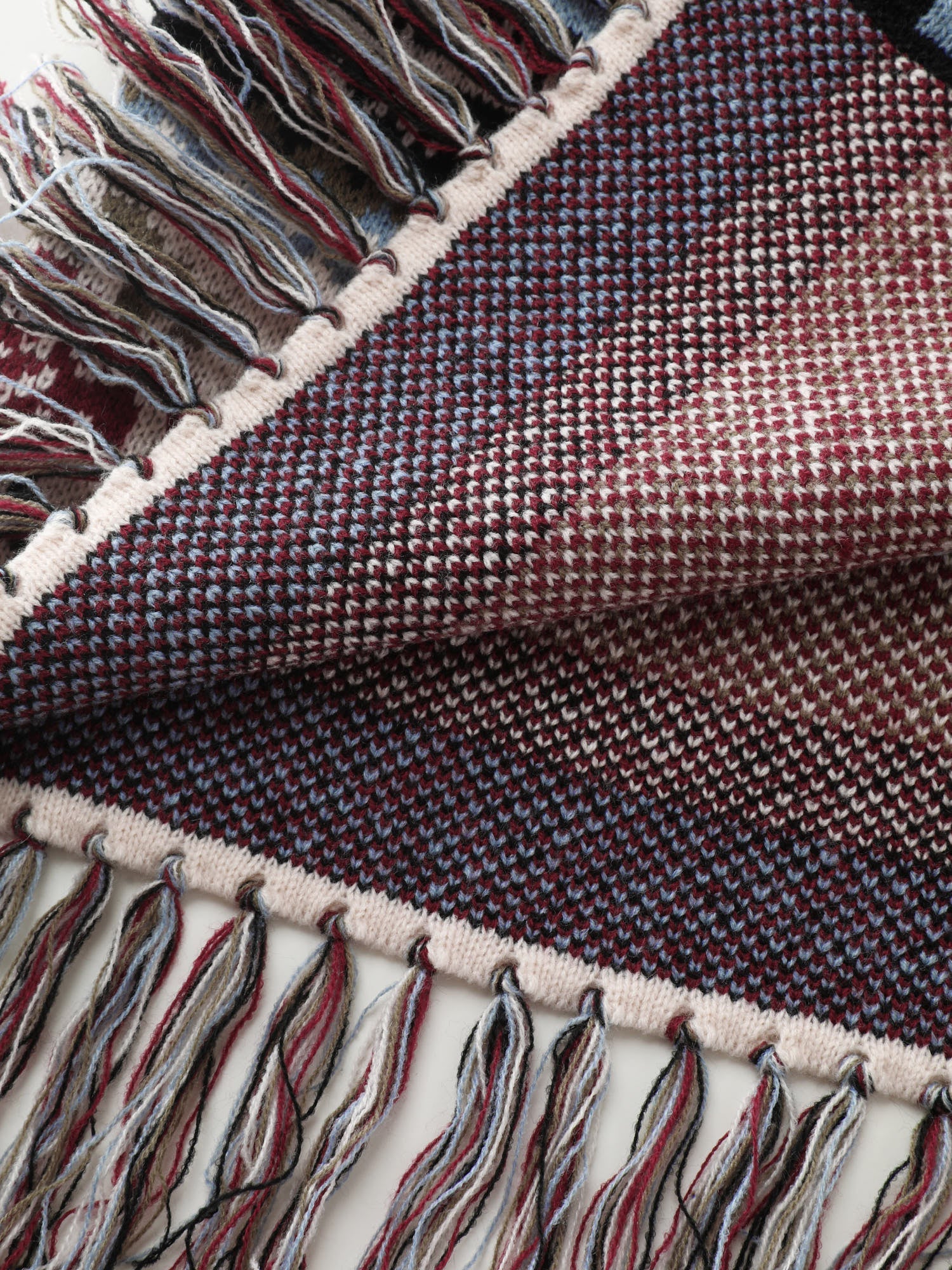 Fair-Isle Pattern Jacquard Fringes Knit Cardigan