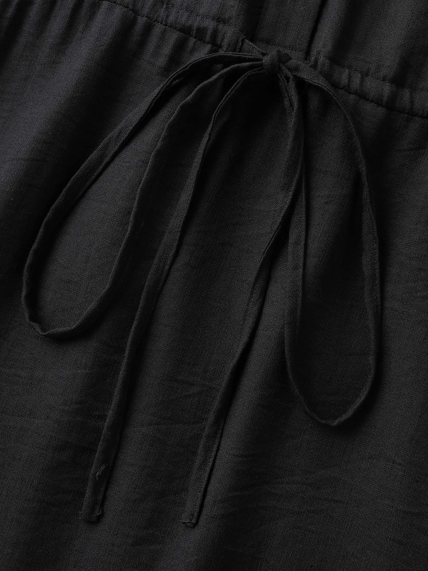 Button Placket Waist-Tie Midi Dress