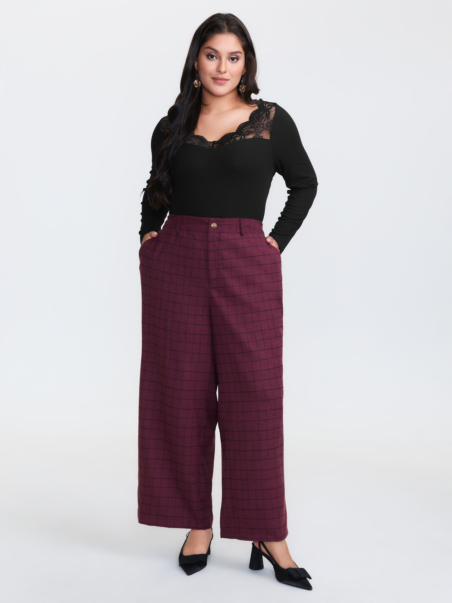 Sheer Lace V-Neckline T-Shirt