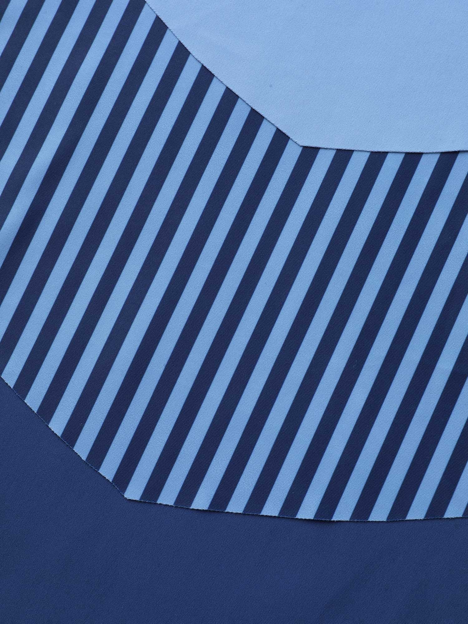 Color Block Ruffled Flared Swim Top