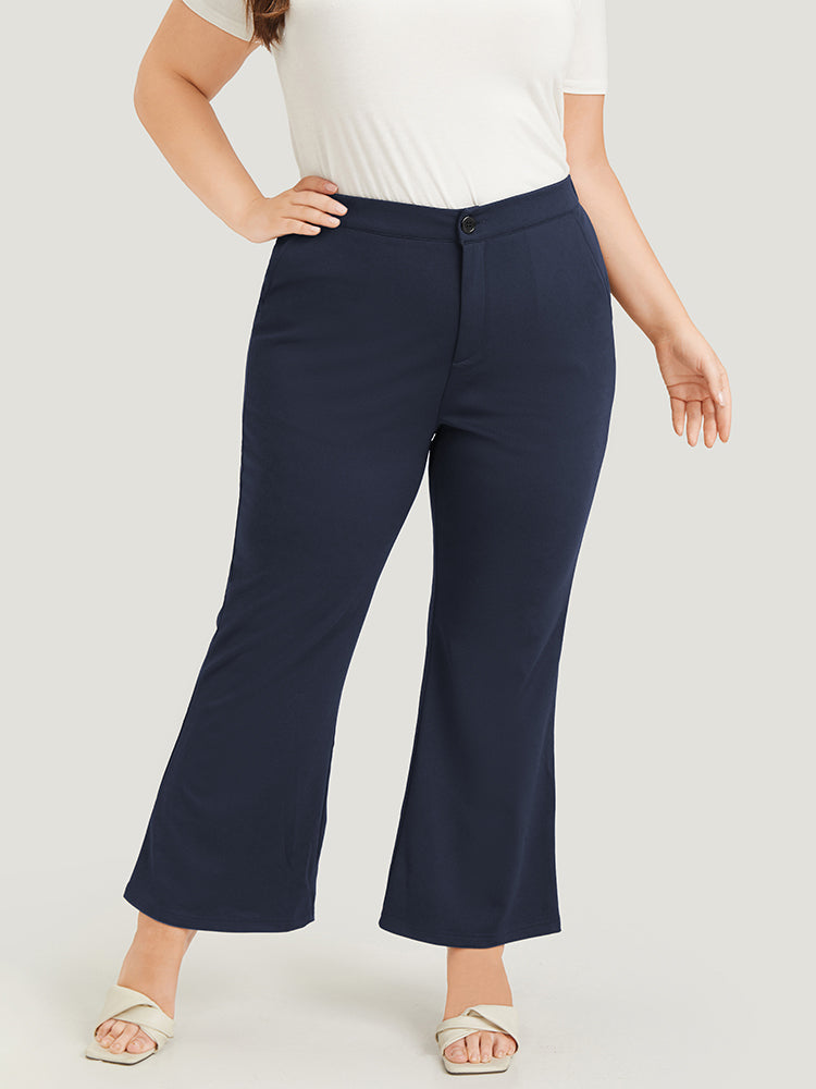 Solid Flare Leg Pocket Pants