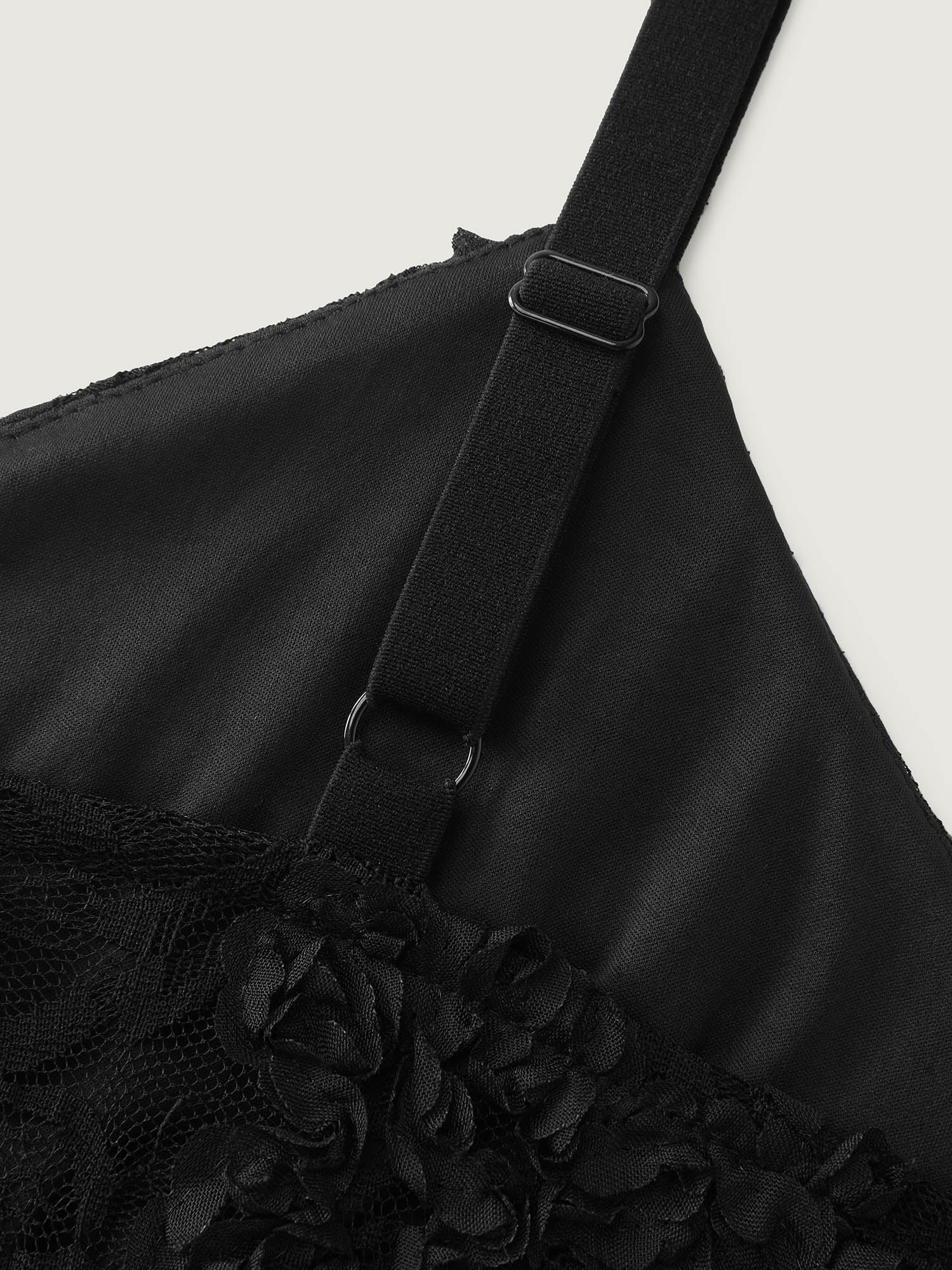 Sheer Floral Lace V-Neck Lounge Dress