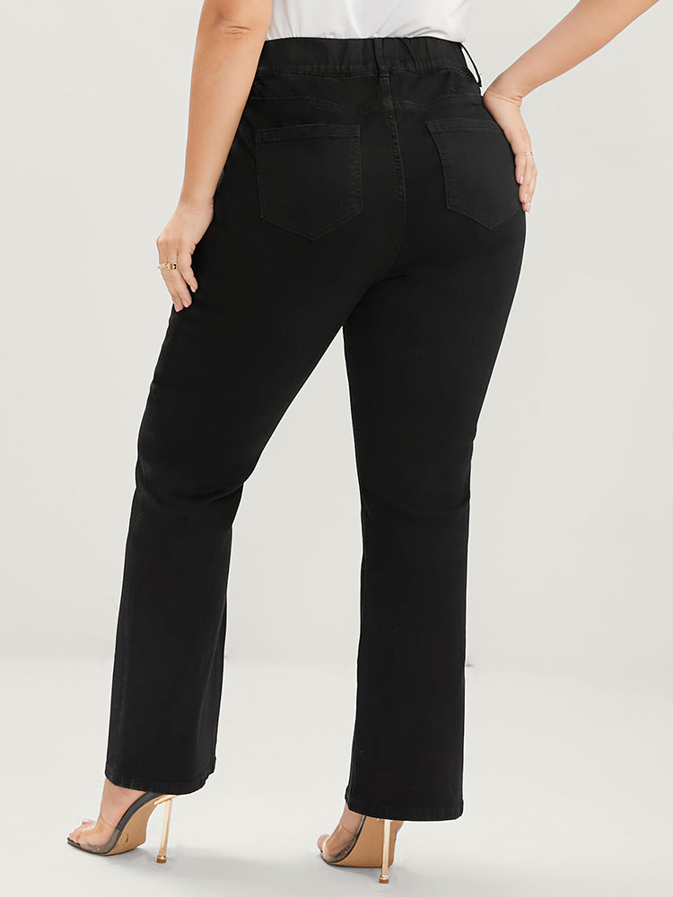 Bootcut Slightly Stretchy High Rise Black Wash Pocket Full Jeans