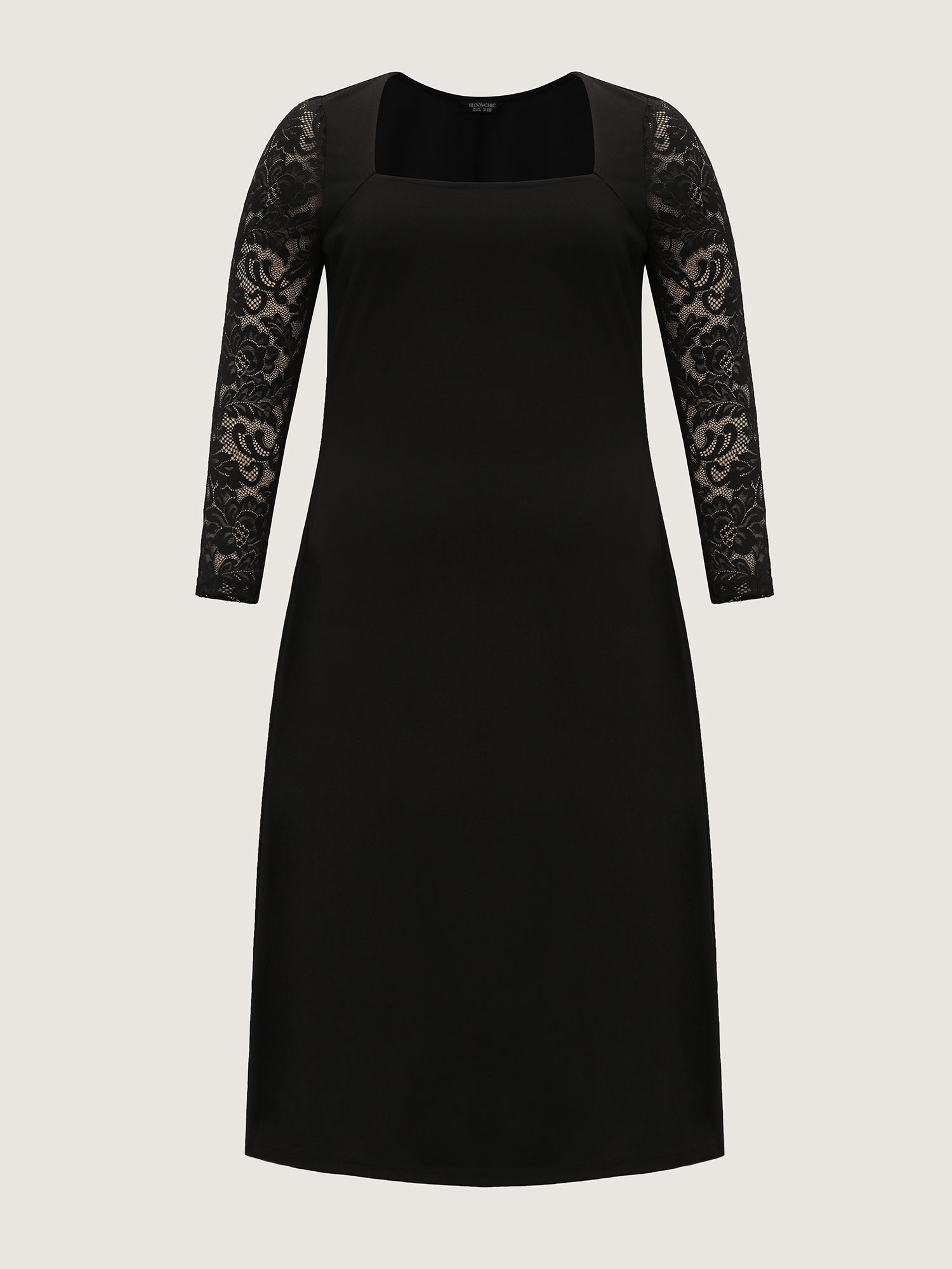 Sheer Floral Lace Fitted Midi Dress