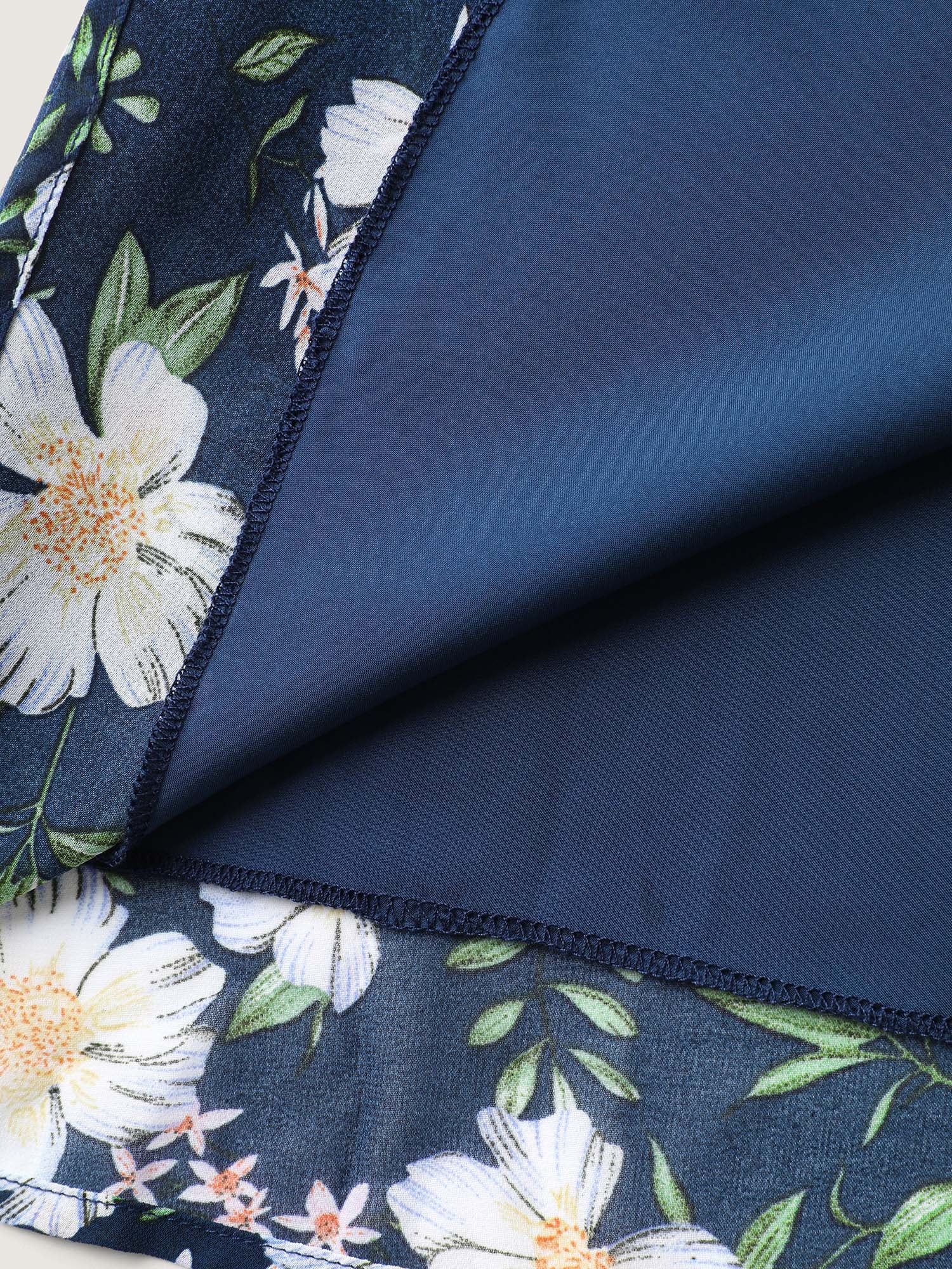 Floral Print Stretchy Waist Lace Midi Dress