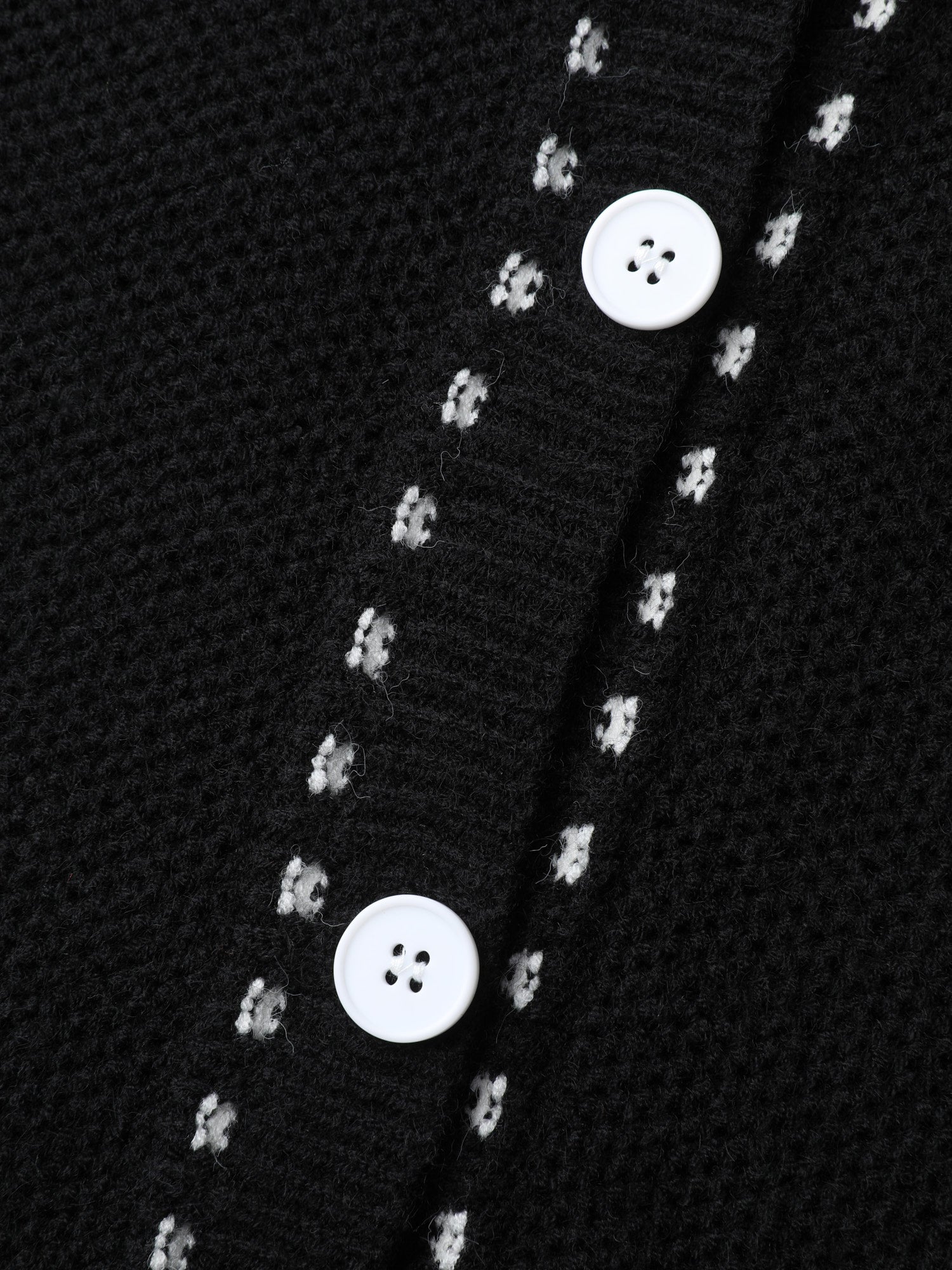 Arc Hem Textured Color Contrast Knit Cardigan