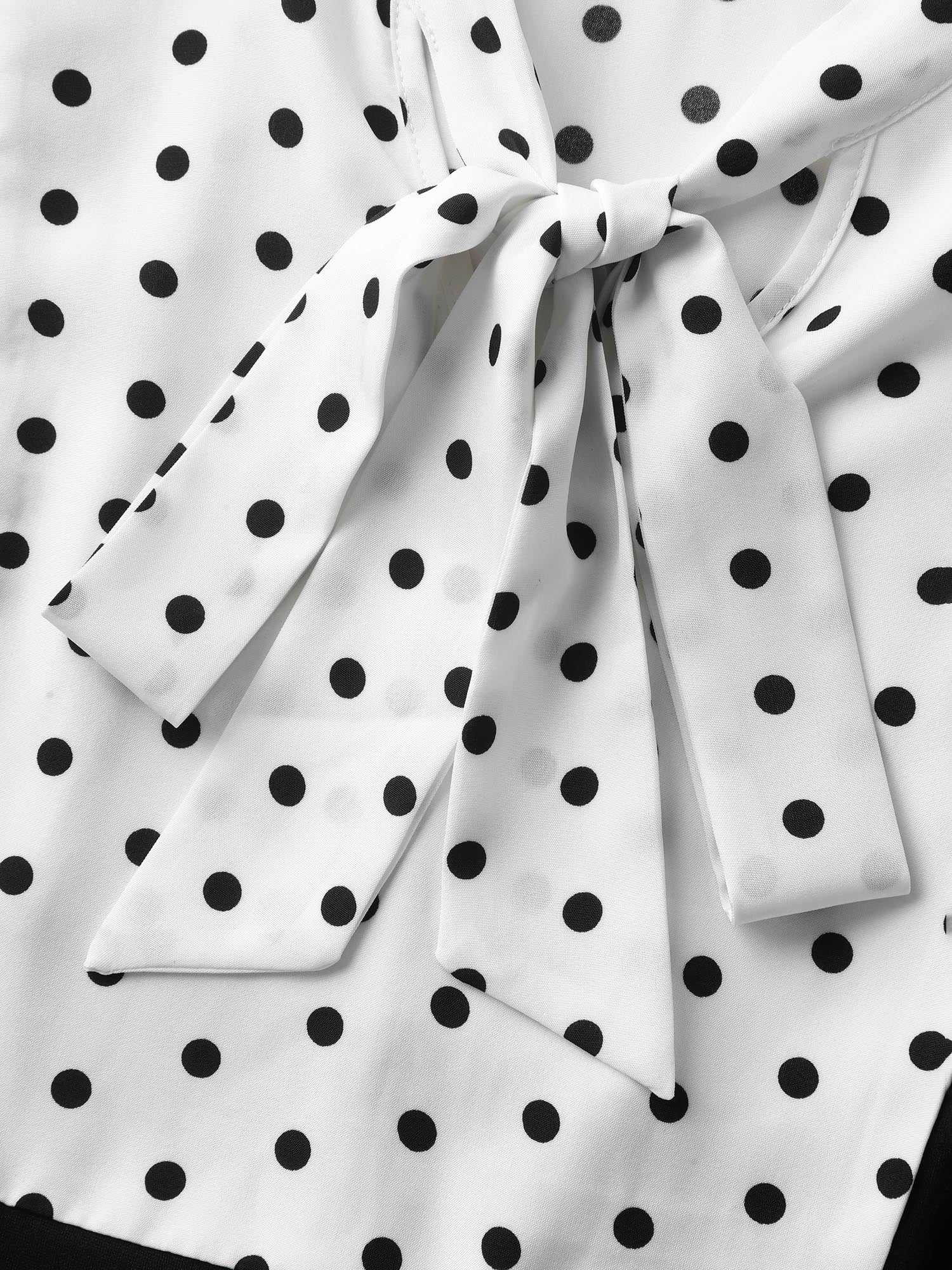 2-In-1 Polka Dots Overall Midi Dress