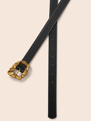 Asymmetrical Metal Detail Buckle Belt