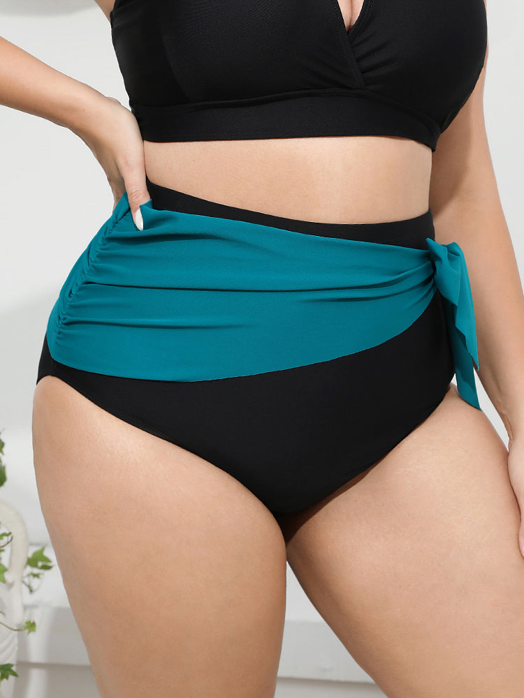 Two Tone Knot Side Bikini Bottom