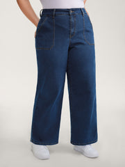 Side Pockets Wide-Leg Jeans