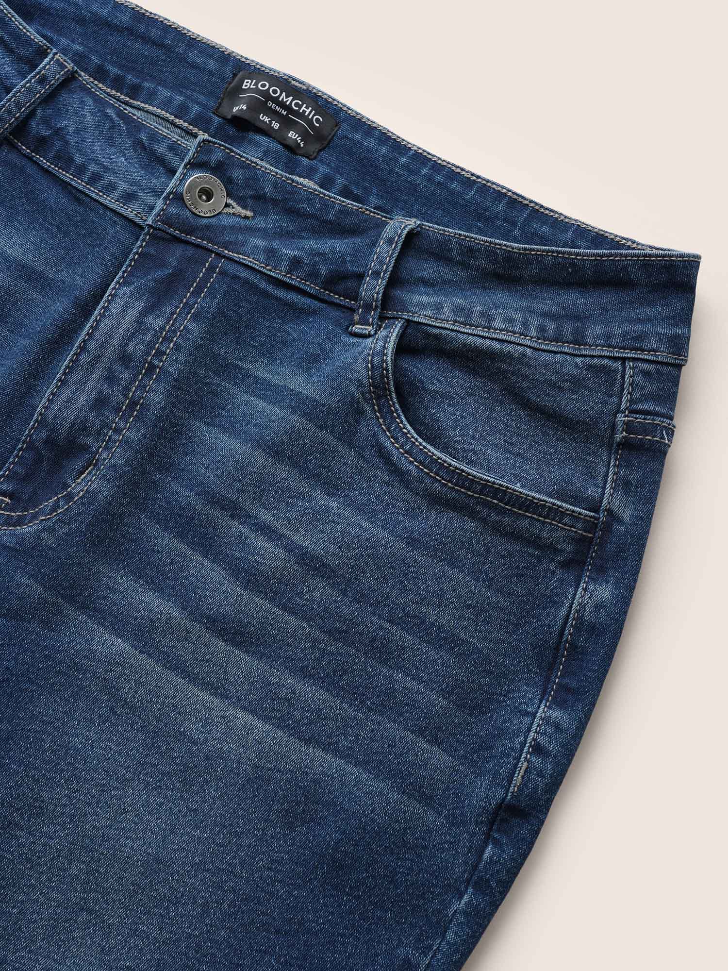 Plain Pocket Embroidered Skinny Jeans