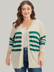 Supersoft Essentials Striped Contrast Button Up Cardigan
