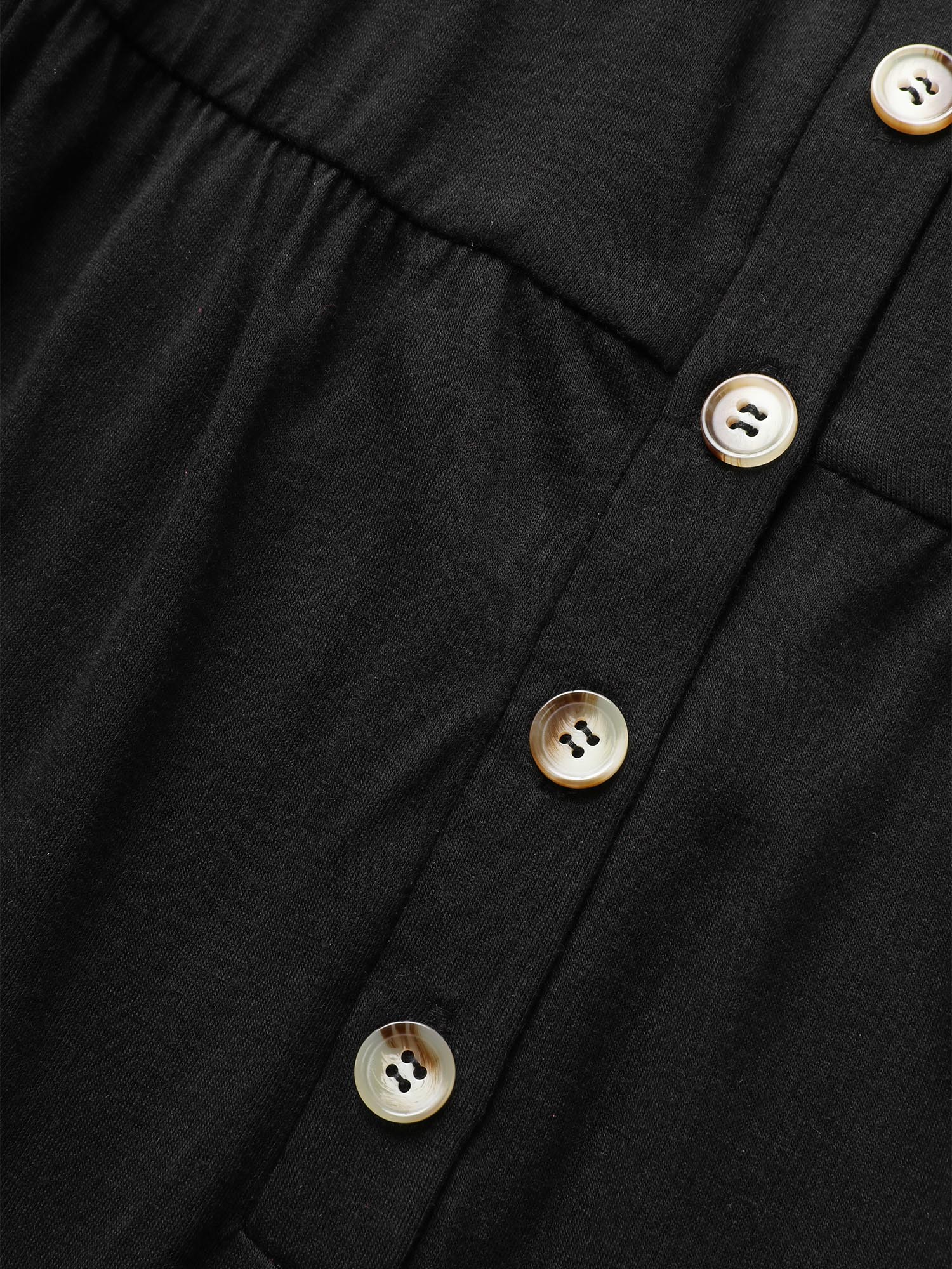 Solid Button Detail Gathered Jumpsuit