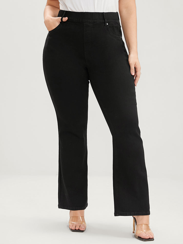 Bootcut Slightly Stretchy High Rise Black Wash Pocket Full Jeans